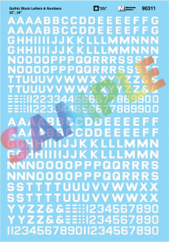 Image for 460-90311 Gothic Block Ltrs 22" Wht