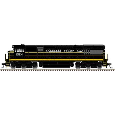 Atlas 10003924 GE U30C Phase I SCL Seaboard Coast Line #2123 (black, yellow) Gold - DCC & Sound HO Scale