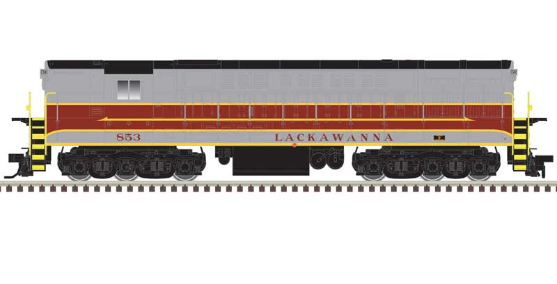 Atlas 10004130 FM H-24-66 Phase 1A Trainmaster DL&W Delaware, Lackawanna & Western #855 (gray, maroon, yellow) DCC & Sound HO Scale