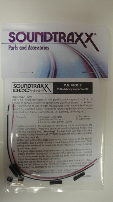 810012 Soundtraxx / 2-Pin Microconnector Kit: Enab (SCALE=ALL) Part # = 678-810012