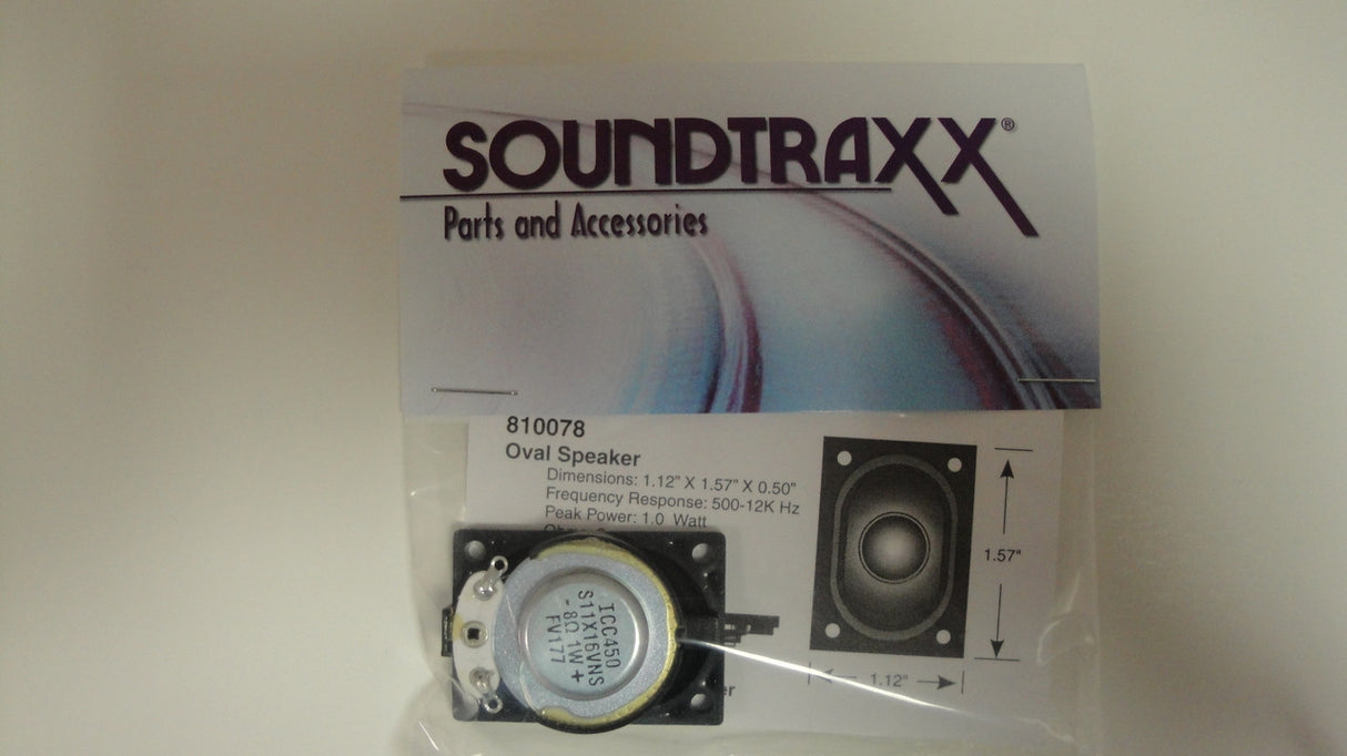 810078 Soundtraxx / 40mm x 28.5mm Oval, 8 Ohm Spea (SCALE=ALL) Part # = 678-810078