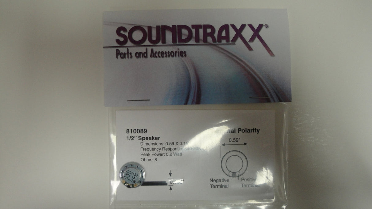 810089 Soundtraxx /  15mm Round, 8 Ohm Speaker SPEA (SCALE=ALL) Part # = 678-810089