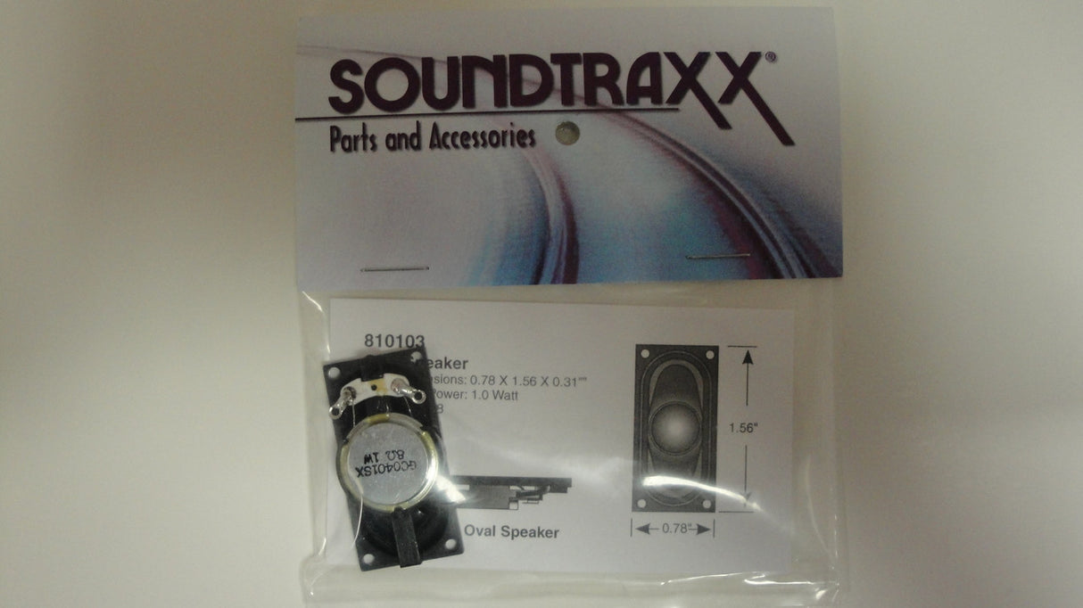 810103 Soundtraxx /  40mm x 20mm Oval, 8 Ohm Speake (SCALE=ALL) Part # = 678-810103