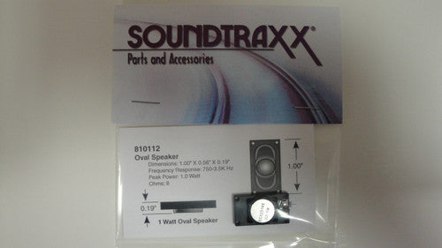 810112 Soundtraxx /  25mm x 14mm Oval, 8 Ohm Speake (SCALE=ALL) Part # = 678-810112