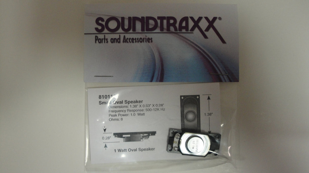 810113 Soundtraxx /  35mm x 16mm Oval, 8 Ohm Speake (SCALE=ALL) Part # = 678-810113