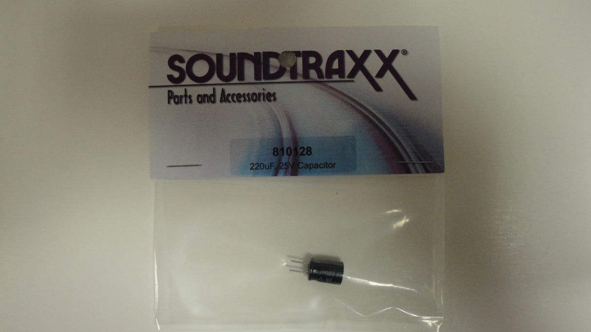 810128 Soundtraxx /  Tsunami 220µF Replacement Cap (SCALE=ALL) Part # = 678-810128