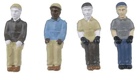 BLI 1007 Engineer & Fireman Figure Sets (Press Fit or Glue for All BLI Engines) Style E, F, G, H pkg(4) HO Scale