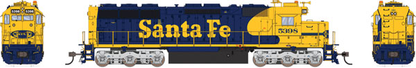 BLI 4283 EMD SD45, ATSF Santa Fe #5398 (Warbonnet; blue, yellow), Paragon4 SOUND & DCC HO Scale