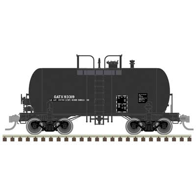 Atlas 20007798 10,000-Gallon Beer Can Tank Car - Ready to Run - Master(R) -- GATX #93319 (black, Reporting Marks Only) HO Scale