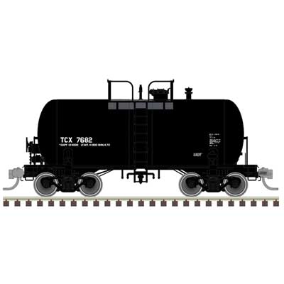Atlas 20007810 10,000-Gallon Beer Can Tank Car - Ready to Run -- Texaco TCX #7682 (black, reporting marks only) HO Scale