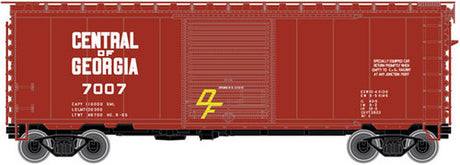 Atlas 50001762 PS-1 40' Boxcar w/8' Door, 12 Stiffener Roof - Central of Georgia #7002 (Boxcar Red) N Scale