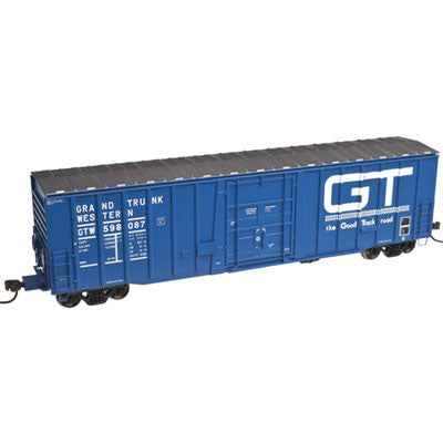 Atlas 50002151 NSC 5277 Plug-Door Boxcar - Grand Trunk Western #598087(blue, white, Large Good Track Road Logo) N Scale