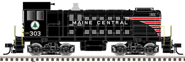 Atlas 10003391 Alco S2 - Standard DC - Master Silver -- MEC Maine Central 303 (black, red, white) HO Scale