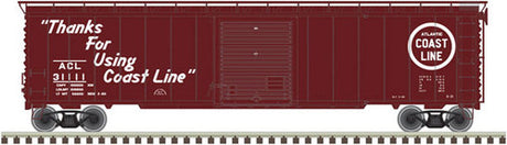 ATLAS 20003991 Postwar 50' Single-Door Boxcar - Atlantic Coast Line #31111 (Boxcar Red, Circle Logo, Thanks Slogan) HO Scale