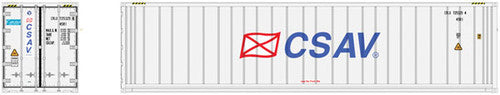 ATLAS 50005996 40' Reefer Container 3-Pack CSAV Set 1 CRLU 7253254, 7253275, 7253296 (white, blue, red) N Scale