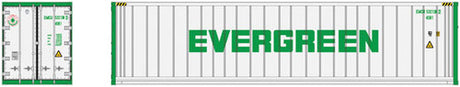 ATLAS 50005999 40' Reefer Container 3-Pack Evergreen EMCU #5321510, 5321551, 5321649 (Set #2; white, green) N Scale