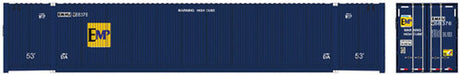 ATLAS 50005946 53' Jindo-CIMC Corrugated Container 3-Pack EMP Set 1 968376, 968384, 968399 (ex-FEC, blue) N Scale