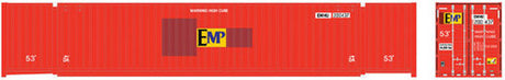 ATLAS 50005949 53' Jindo-CIMC Corrugated Container 3-Pack EMP Set 2 200413, 200427, 200475 (ex-HUB, orange) N Scale