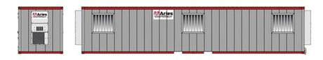 Atlas 70000233 40' Mobile Office Container - Assembled Aries (gray, maroon) N Scale