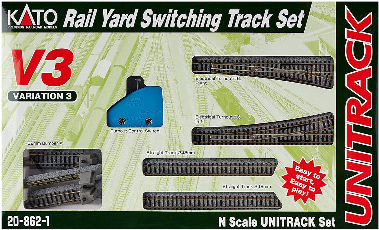 Kato 20-862 V3 Rail Yard Switching Set; N Scale, 20862