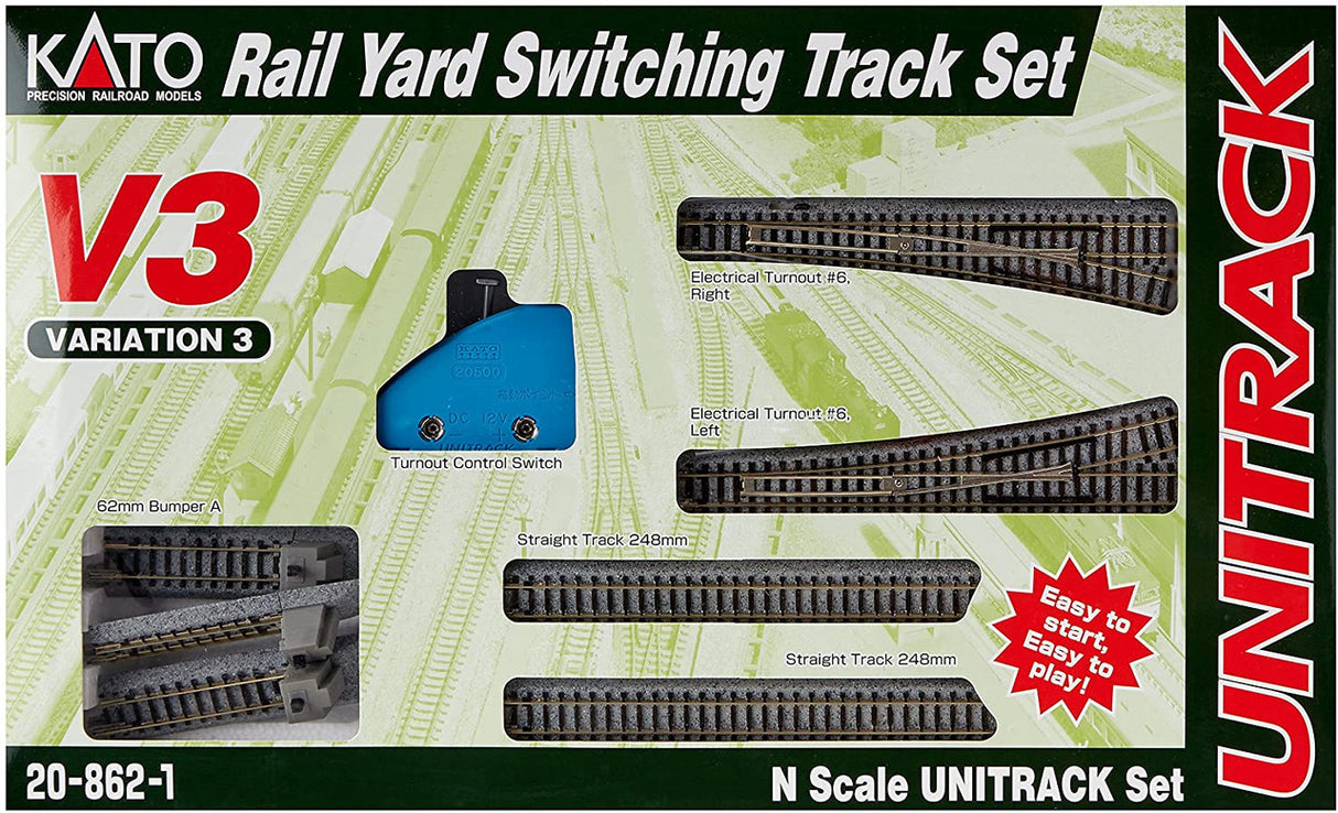 Kato 20-862 V3 Rail Yard Switching Set Unitrack; N Scale, 20862