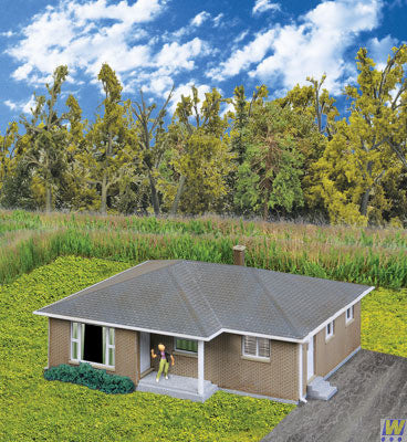 Walthers 933-3838 Brick Ranch House (Scale=N) Cornerstone Part#933-3838