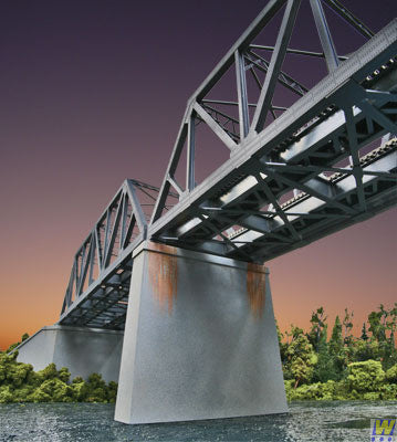Walthers 933-4552 Double-Track Railroad Bridge Concrete Pier 2-Pack  (Scale=HO) Cornerstone Part#933-4552