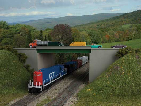 Walthers 933-4567 Modern Steel Highway Overpass with Concrete Sides HO Scale