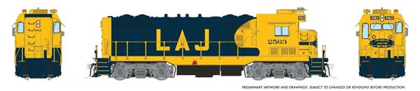 Rapido 70625 Santa Fe CF7 w/Square Cab - Sound and DCC -- Los Angeles Junction #2563 (blue, yellow, large LAJ) HO Scale