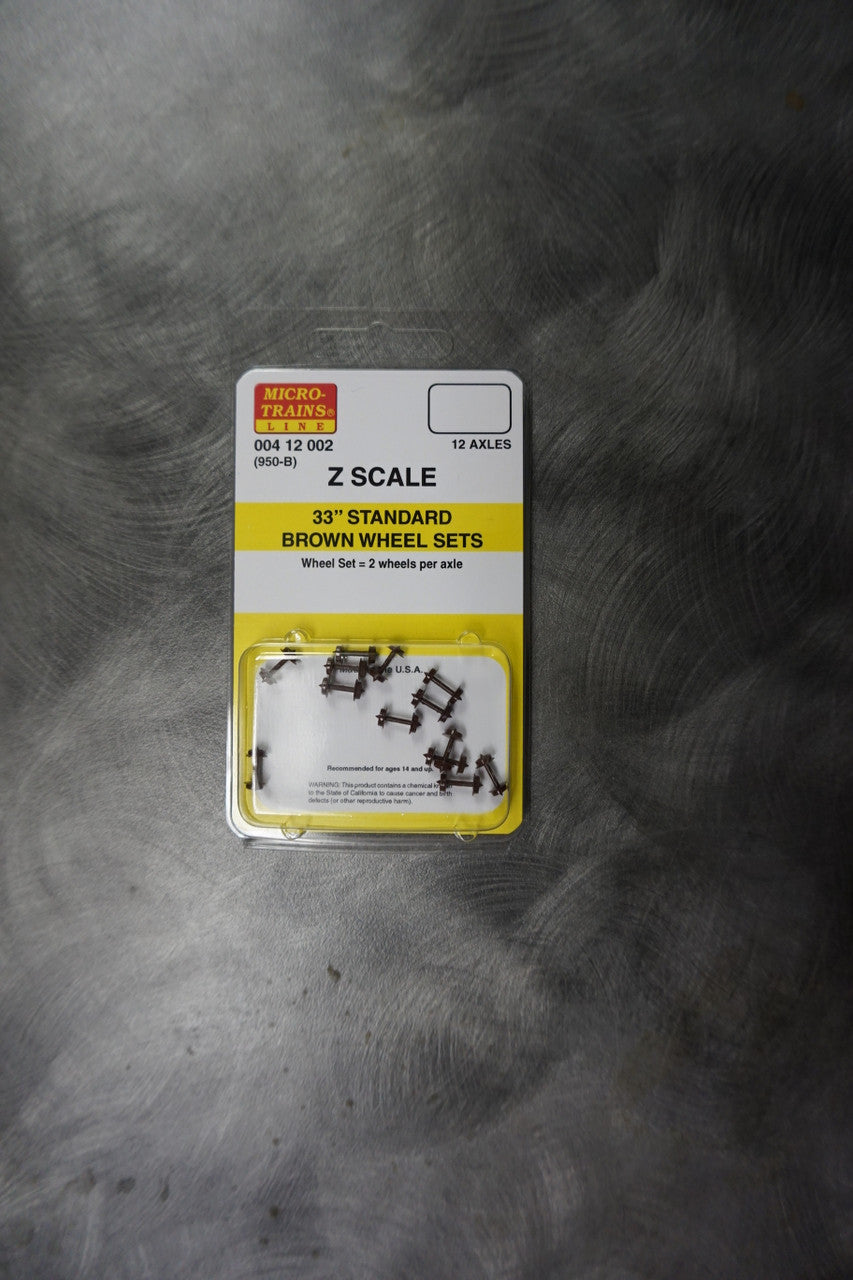 00412002 MICRO TRAINS / 004 12 002  Z Scale 33" Standard Brown Wheel Sets  (950-B)  (SCALE=Z)