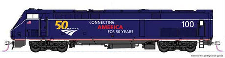 Kato 37-6113 GE P42 - Amtrak 100 (50th Anniversary Scheme, Midnight Blue) Standard DC HO Scale