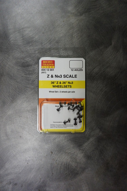 00412001 MICRO TRAINS / 004 12 001  Z & Nn3 Scale 36" Z & 26" Nn3 Wheel Sets  (957)  (SCALE=Z)