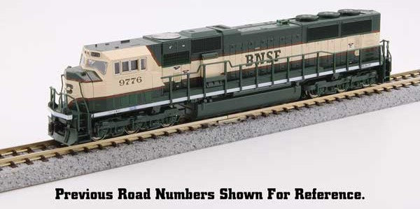Kato 176-6312 SD70MAC BNSF Burlington Northern Santa Fe #9779 (cream, green) Standard DC N Scale