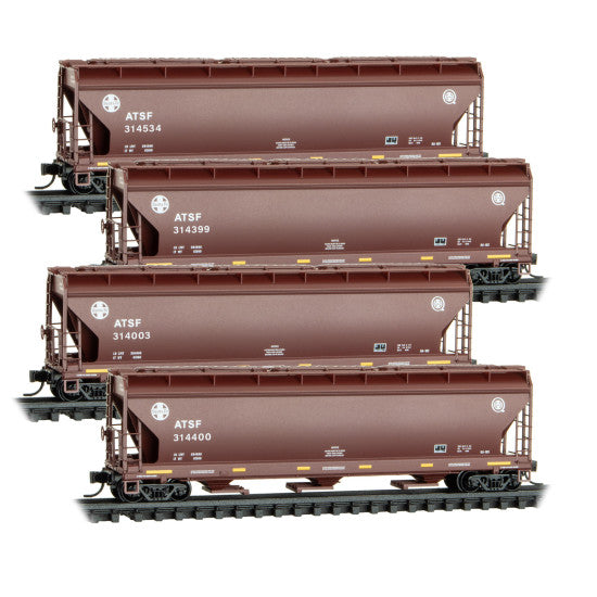 Micro-Trains 983 00 237 3-Bay Covered Hoppers - ATSF 4-Car Runner Pack #237 N Scale