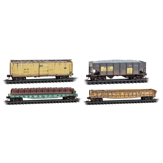Micro-Trains 983 02 283 Maintenance of Way 4-Pack Penn Central MOW 4-Pack N Scale