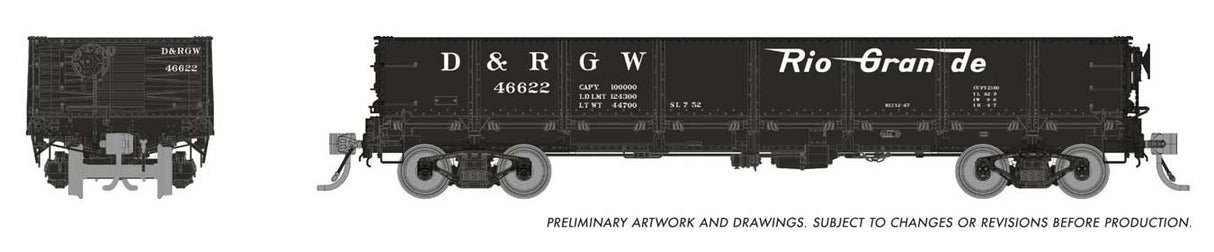 Image for 606-163013 40'DB Gondola DRGW 6/
