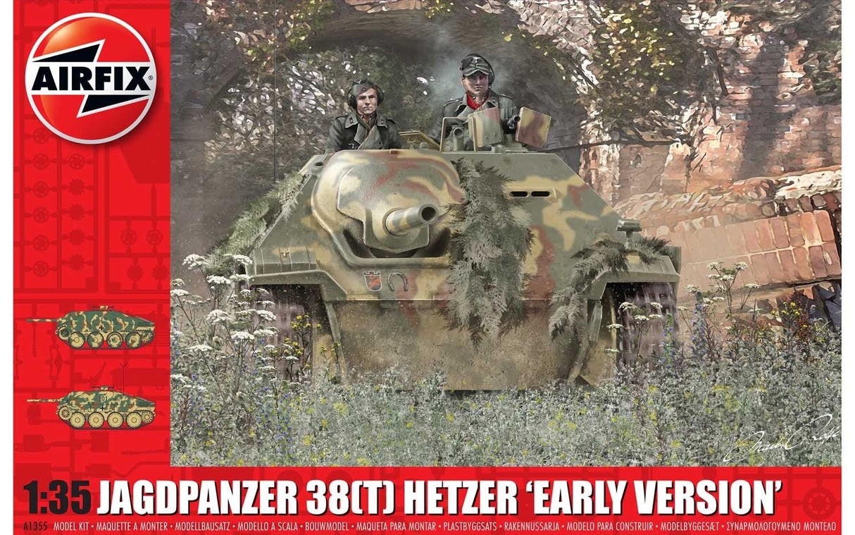 Airfix A1355 JagdPanzer 38(t) Hetzer ‘Early Version' 1:35 WWII Military Tank Plastic Model Kit