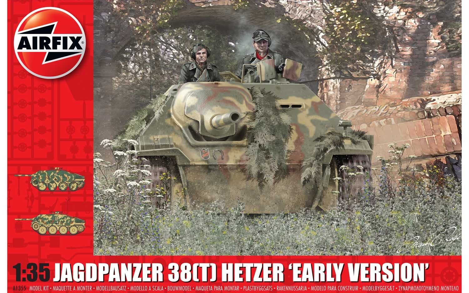 Airfix A1355 JagdPanzer 38(t) Hetzer ‘Early Version' 1:35 WWII Military Tank Plastic Model Kit