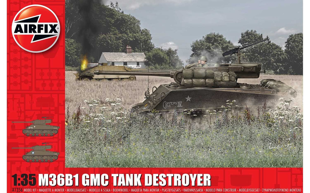 Airfix A1356 M36B1 GMC (U.S. Army) 1:35 WWII Military Tank Plastic Model Kit