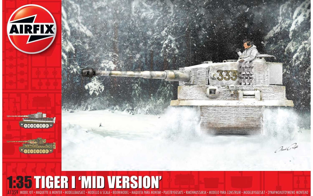 Airfix A1359 Tiger-1 Mid Version 1:35 WWII Military Tank Plastic Model Kit