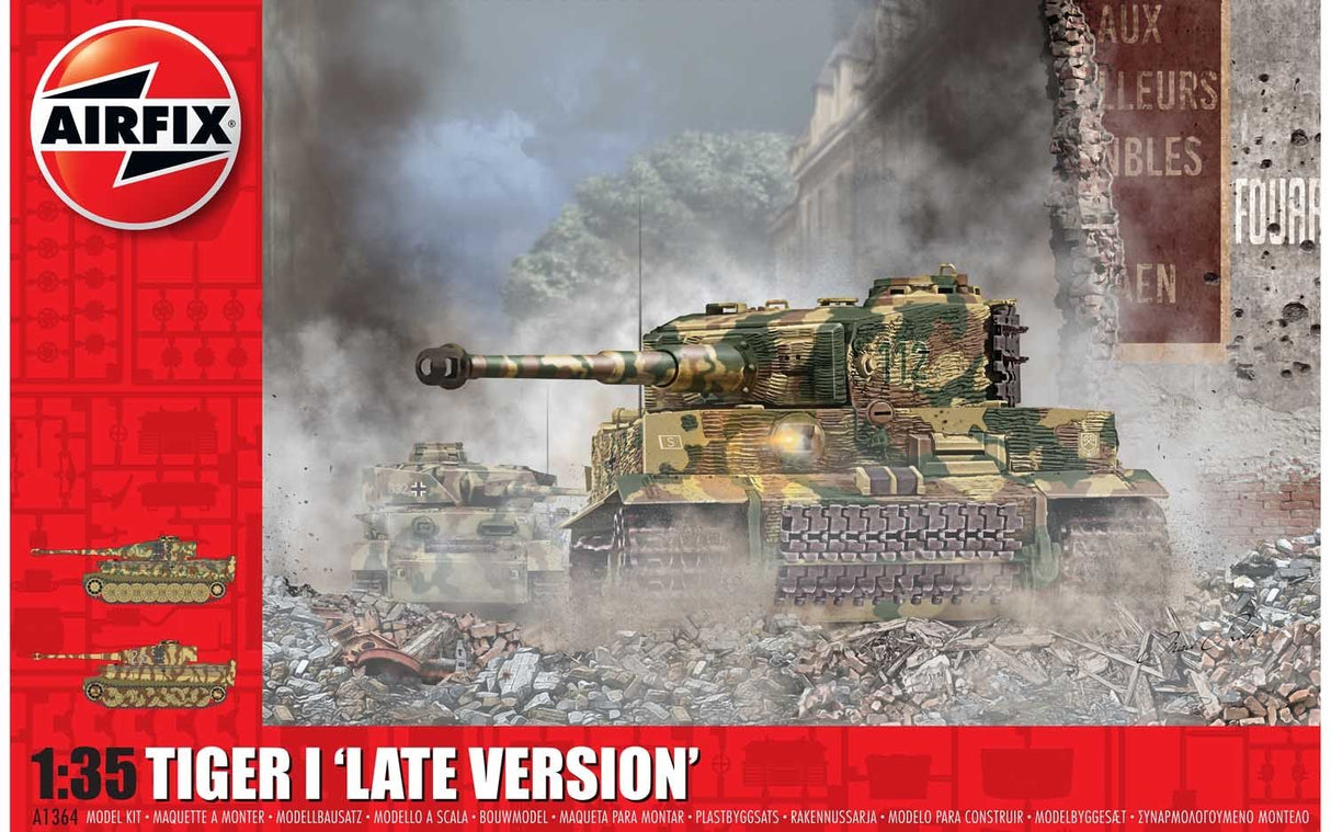 Airfix A1364 Tiger-1 "Late Version" 1:35 WWII Military Tank Plastic Model Kit