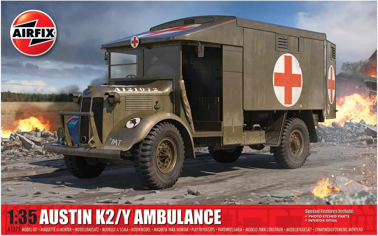 Airfix A1375 Austin K2/Y Ambulance 1:35 WWII Military Tank Plastic Model Kit