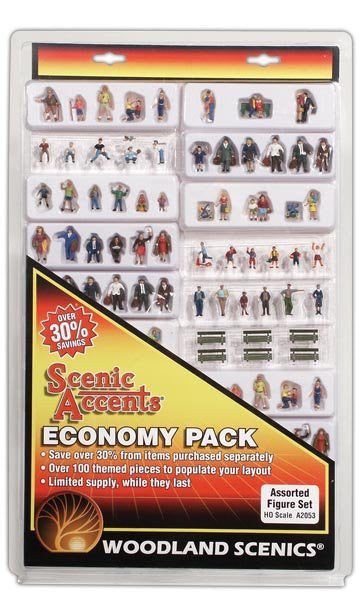 Woodland Scenics 2053 Scenic Accents(R) Economy Figure Packs -- Over 100 Figures HO Scale