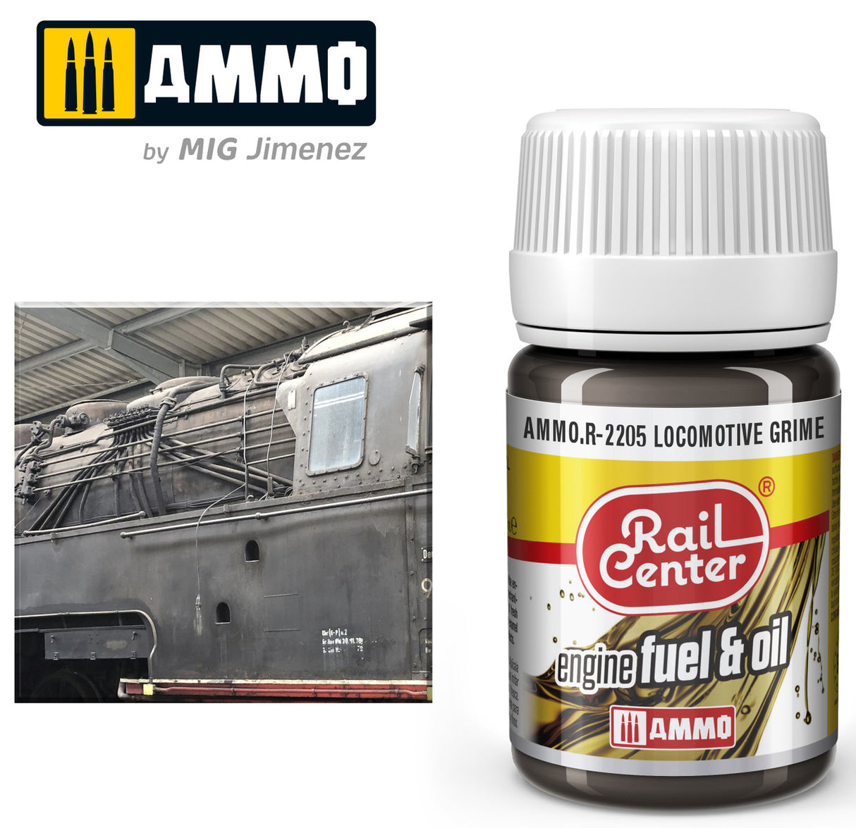 AMMO R2205 Locomotive Grime (35 ML)) Acrylic Paints By Mig Jimenez