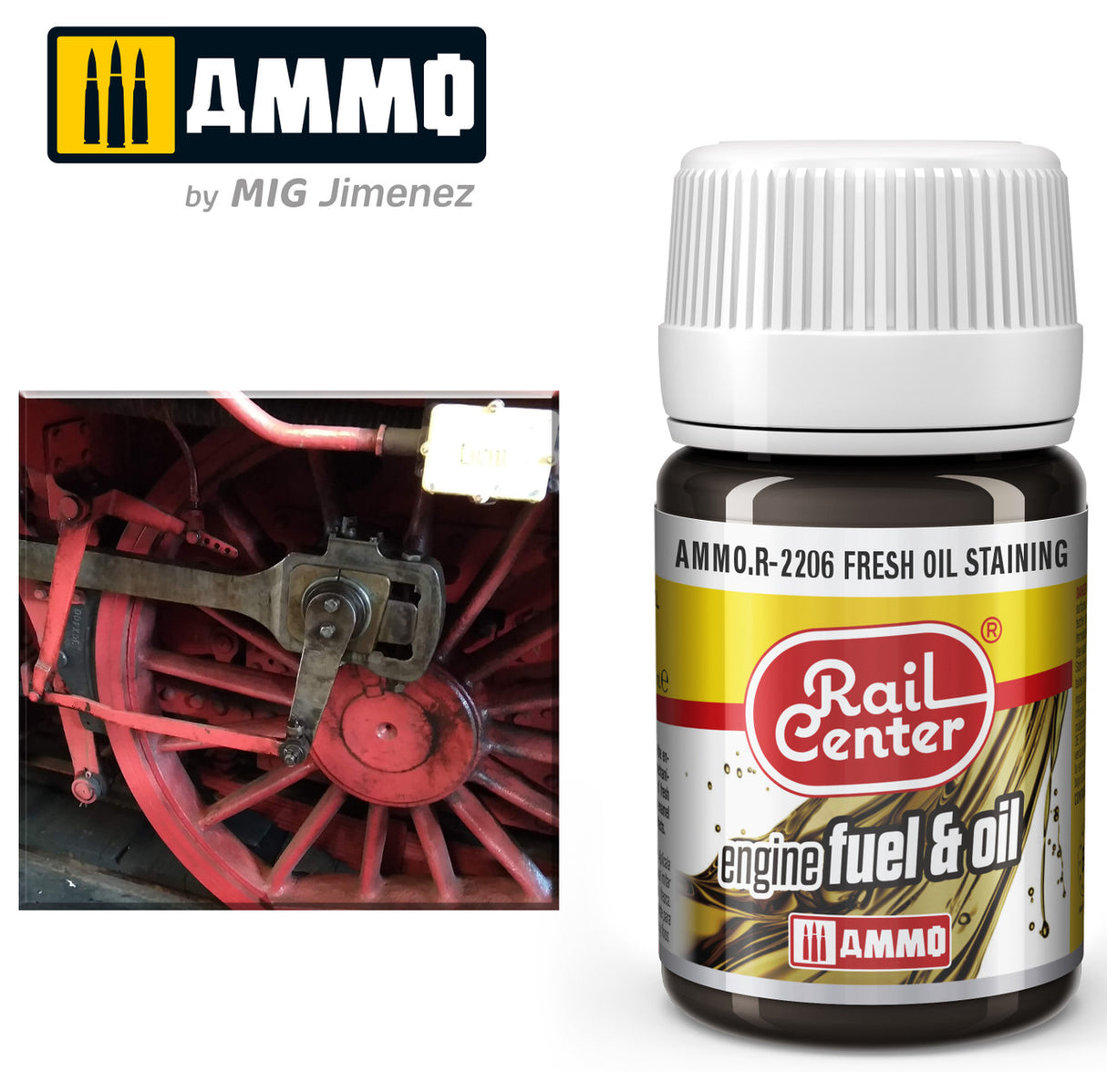 AMMO R2206 Fresh Oil Staining (35 ML)) Acrylic Paints By Mig Jimenez