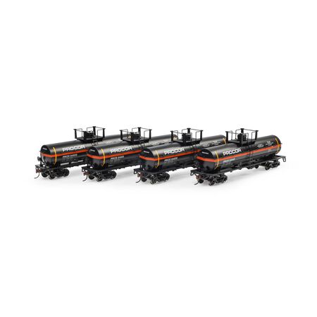 Athearn ATH-1299 42' Chemical Tank 4 Pack, PROX PROCOR #84928 / 84931 / 84936 / 84943 HO Scale