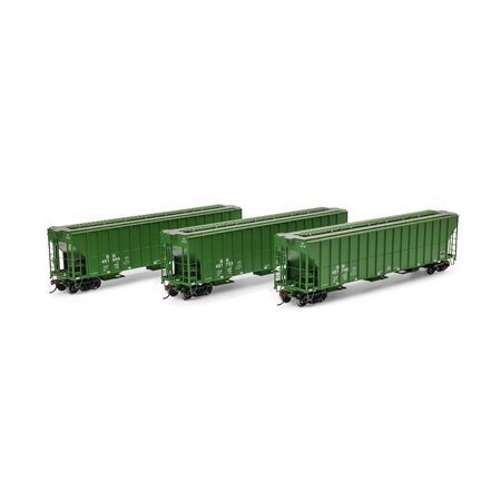 Athearn ATH-1317 FMC 4700 Covered Hopper 3 Pack, BN Burlington Northern #451664 / 451733 / 451746 HO Scale