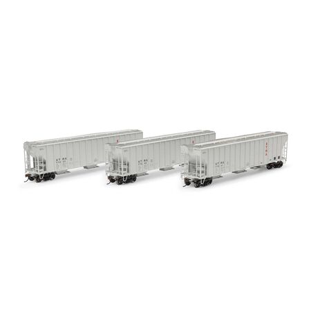 Athearn ATH-1324 FMC 4700 Covered Hopper 3 Pack, XTRA #77023 / 77035 / 77041 HO Scale