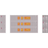Athearn ATH27052 40' Corrugated Low Container, Yang Ming/Old (3 Pack) HO Scale