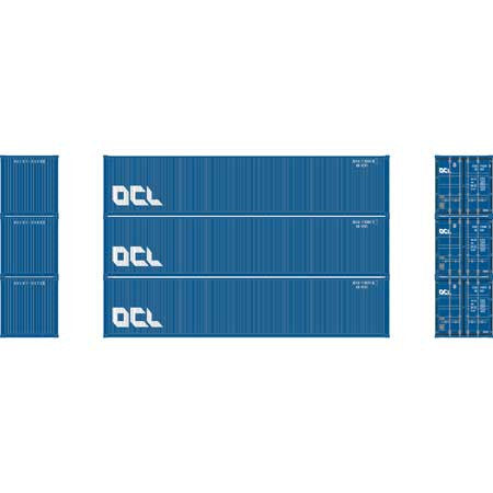Athearn ATH27057 40' Corrugated Low Container, OCLU # 1 (3 Pack) HO Scale